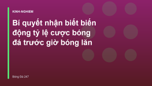 Read more about the article Bí quyết nhận biết biến động tỷ lệ cược bóng đá trước giờ bóng lăn