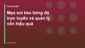 Read more about the article Mẹo soi kèo bóng đá trực tuyến và quản lý vốn hiệu quả